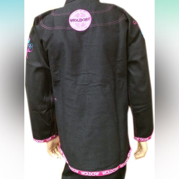 Brand new women’s GI in black with pink & blue accents Size F5 martial arts BJJ - Picture 9 of 13